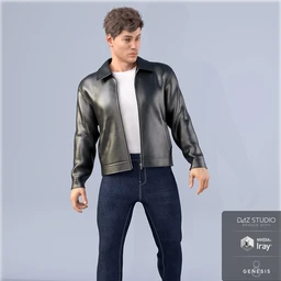 dForce HnC Leather Jacket Outfit for Genesis 8 Males