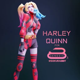 Harley Quinn For Genesis 8 and 8.1 Female