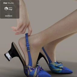 Jiwoo Sling Back Heels for Genesis 8 Female(s)