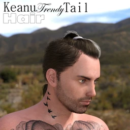 Keanu Trendy Tail Hair for Genesis 3 Male(s)