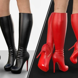 Knee High Stiletto Heel Boots for G8F and G8.1F