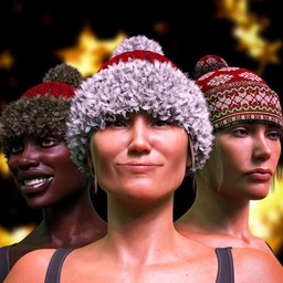 M3D Christmas Knitted Hat For Genesis 8 Females and Genesis 8.1 Females