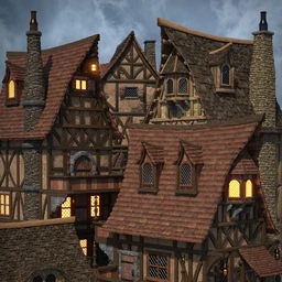 Medieval Village Houses Construction Set