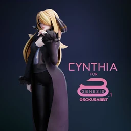 Pokemon Cynthia For Genesis 8 and 8.1 Female