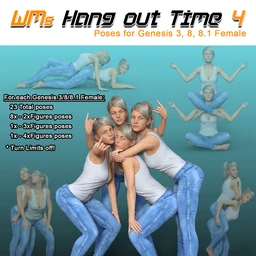 WMs Hang out Time 4 – Poses for Genesis 3, 8, 8.1 Female