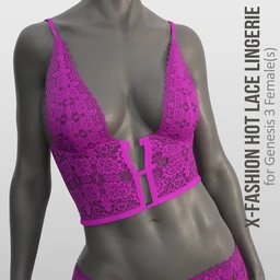 X-Fashion Hot Lace Lingerie for Genesis 8 Females