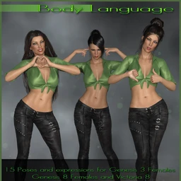 Body Language – Poses and Expressions for Genesis 3 and 8 Female(s)