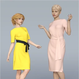 dForce H&C Belted Dress Outfit for Genesis 8 Female(s)