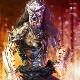 dForce Iron-Fire Outfit and Weapons for Genesis 8 Male(s)