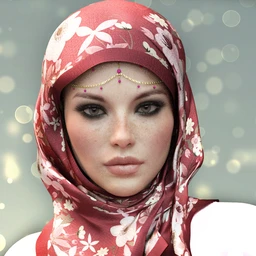 dForce X-Fashion Floral Hijab for Genesis 8 Female(s)