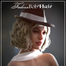 Fedora Bob Hair for Genesis 3 and 8 Female(s)