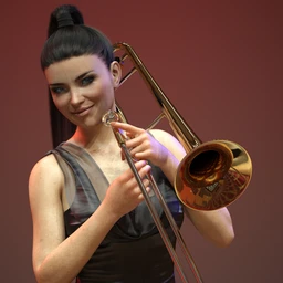 HD Trombone and Poses for Genesis 8