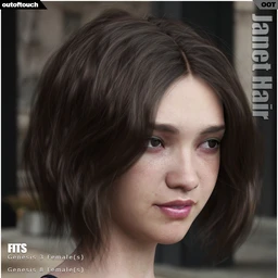 Janet Hair for Genesis 3 and 8 Females