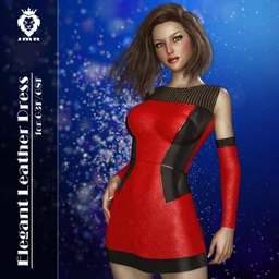 JMR Elegant Leather Dress for G3F and G8F