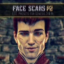 L.I.E. FACE SCARS for Genesis 3 and 8 Pack 2