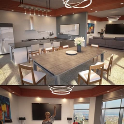 Living Dining Kitchen