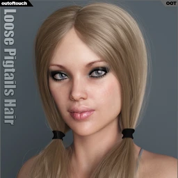 Loose Pigtails Hair for Genesis 3 and 8 Female(s)