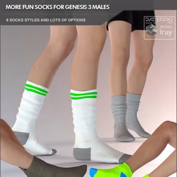 More Fun Socks Pack for Genesis 3 Males