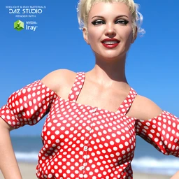 Strap Puff Sleeve Top for Genesis 8 Females