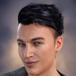Terence Flipped Hair for Genesis 3 and 8 Male(s)