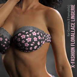 X-Fashion Floral Lace Lingerie for Genesis 8 Females