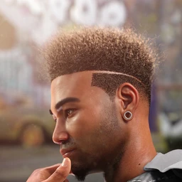 Afro Fade Hair for Genesis 3 and 8