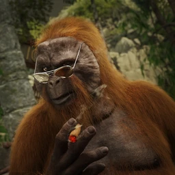 Ape World Orangutan with dForce Hair for Genesis 8 Male
