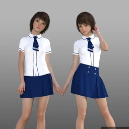 dForce CB School Uniforms for Genesis 8 Female(s)