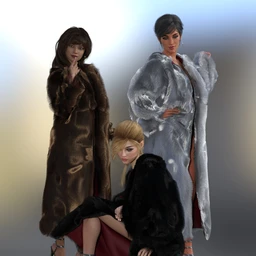 dForce Fur Coat for Genesis 8 Female