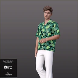 dForce H&C Hawaiian Shirts Outfit for Genesis 8 Male(s)