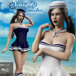 dForce Naughty Sailor Outfit Set for Genesis 8 Female(s)