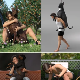 Fun Poses for Daz Dog 8 and Victoria 8 and Michael 8