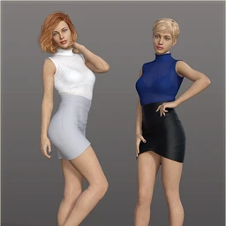 H&C Bandage Mini Skirt Outfit for Genesis 8 Female(s)