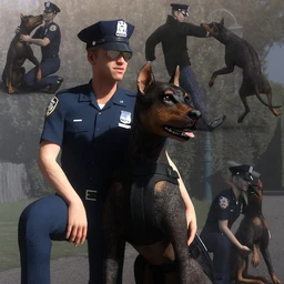 K-9 Unit Poses for Genesis 8 and Daz Dog 8
