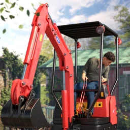 Mini Digger Excavating Poses for Genesis 8
