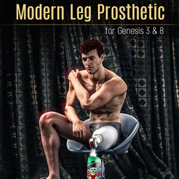 Modern Leg Prosthetic for Genesis 3 and 8 Male