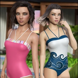 One Piece Swimsuit Vacation Textures