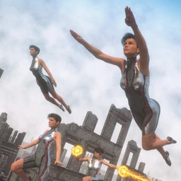 Power Blast Poses for Victoria 7 and 8 and Michael 7 and 8