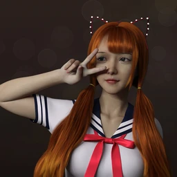 Qiqi Twintail Hair For Genesis 8 Female(s)