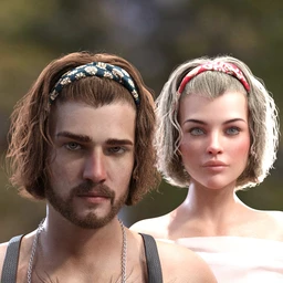 Sayrion Headband Hair Set for Genesis 8 Male(s) and Female(s)