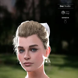 Sylvia Tied Bun Hair for Genesis 8 Female(s)