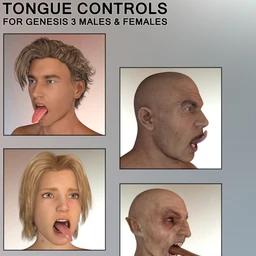 Tongue Controls for Genesis 3 Males and Females