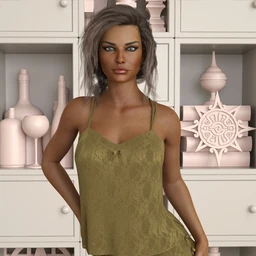 VERSUS – dForce Sexy Silk PJs With Lace for Genesis 8 Female