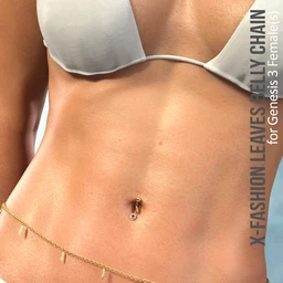 X-Fashion Leaves Belly Chain for Genesis 8 Females