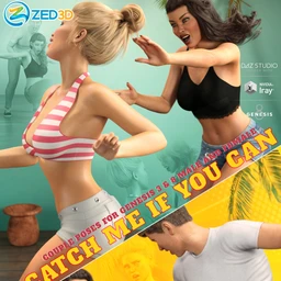Z Catch Me If You Can Couple Poses for Genesis 3 and 8