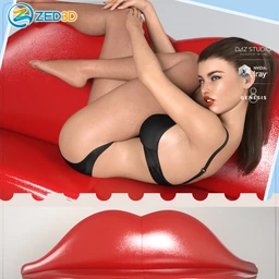 Z Read My Lips Sofa and Poses for Genesis 3 and 8