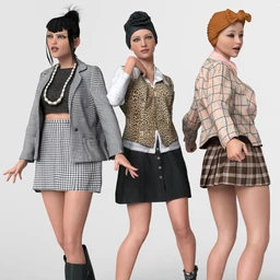 3 dForce Vintage Outfits for Genesis 8 Female