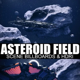 Asteroid Field Scene Billboards and HDRI