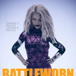 Battleworn Female Bot – Genesis 3 and 8 Female Texture Set