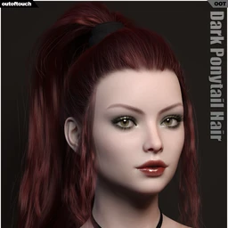 Dark Ponytail Hair for Genesis 3 and 8 Female